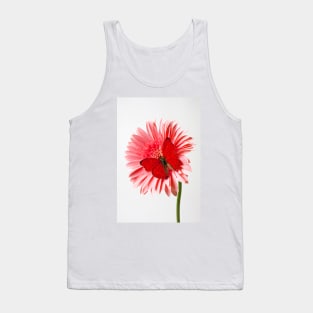 Red Butterfly On Pink Mum Tank Top